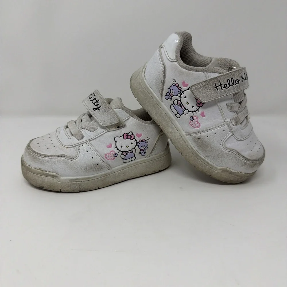 Hello‎ Kitty White Slip On Toddler Tennis Shoes Sz 7 Pastel Cutesy